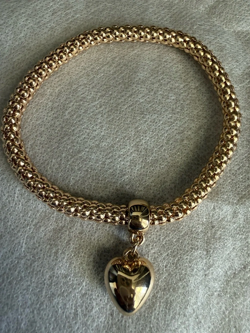 Gold Tone Heart Charm Bracelet - Women Jewelry